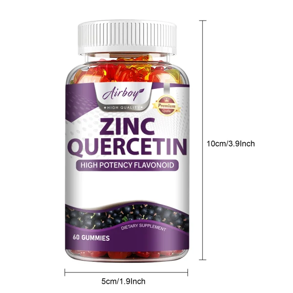 Quercetin & Zinc Gummies - Immune Support, Powerful Antioxidant - 60 Gummies - Image 2